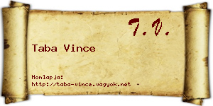 Taba Vince névjegykártya